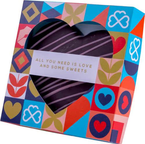 Подарочная коробка марципановое сердце в шоколаде